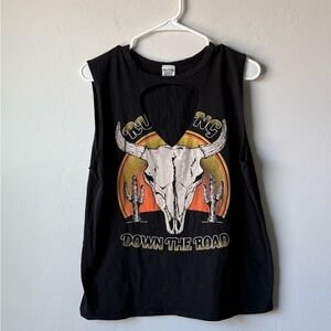 Color Bear Long Horns Black Tank Top
